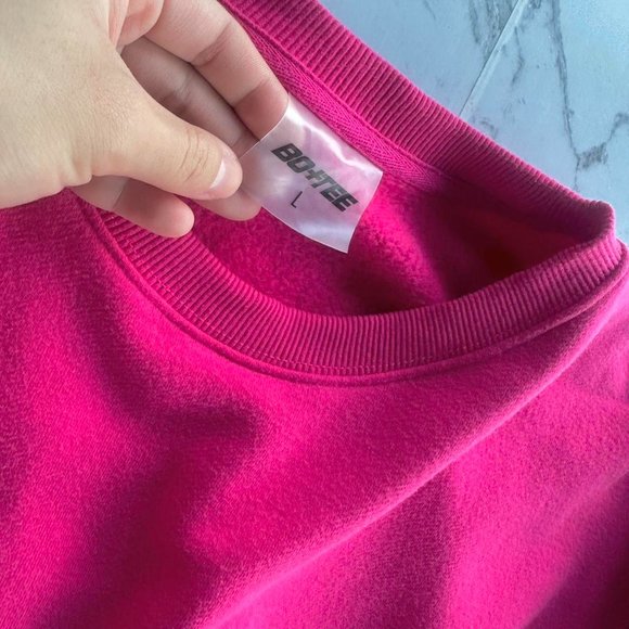 Bo and tee pink cropped sweatshirt jumper - Large (L size) - Picture 3 of 7